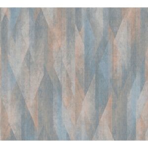 AS-Creation Vliestapete Grafisch Art Deco Matt Leicht Strukturiert Blau Beige