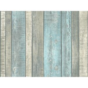 A.S. Création Vliestapete Best of Wood´n Stone Holzbretter Taupe-Beige-Blau FSC®