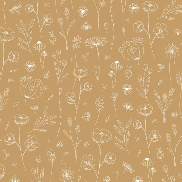 Little Dutch Vliestapete Wild Flowers Ochre Gelb FSC®