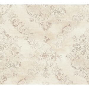 Vliestapete Barock Ornament Glänzend Leicht Strukturiert Beige Rosa FSC®