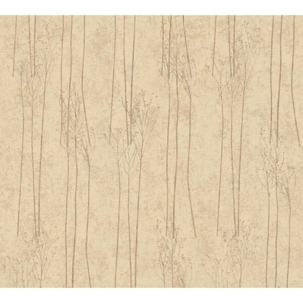 Vliestapete Floral Glänzend Leicht Strukturiert Gelb Beige FSC®