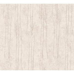 Vliestapete Floral Glänzend Leicht Strukturiert Grau Beige FSC®