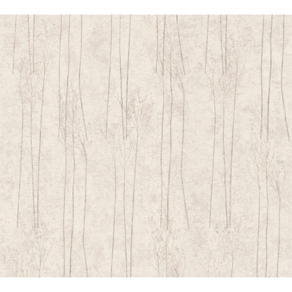 Vliestapete Floral Glänzend Leicht Strukturiert Grau Beige FSC®