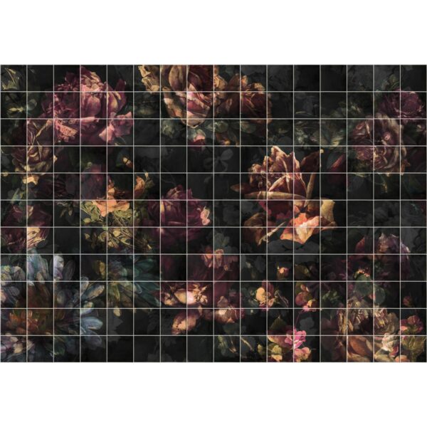 Komar Fototapete Vlies Tiles Flowers  400 x 280 cm