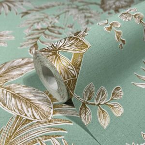 Marburg Vliestapete Floral Modern Grün-Beige FSC®