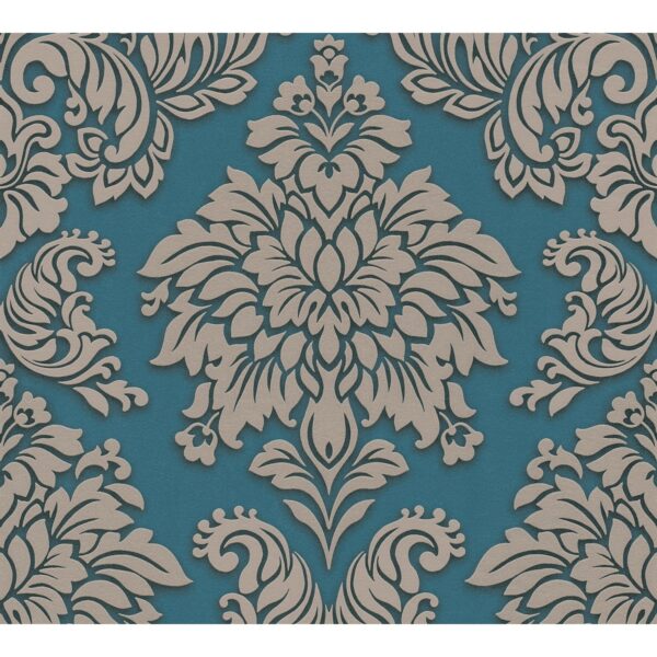 AS-Creation Vliestapete Metropolitan Stories Barock Ornamente Blau Beige FSC®