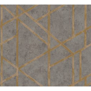 Vliestapete Metropolitan Stories Geometrisch Glanz Strukt. Grau Gold FSC®