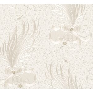 Glööckler Vliestapete Imperial ornamentaler Federschmuck Pearl-Beige