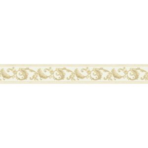 A.S. Création Borte selbstklebend Barock 5 m x 8 cm Gold-Weiß