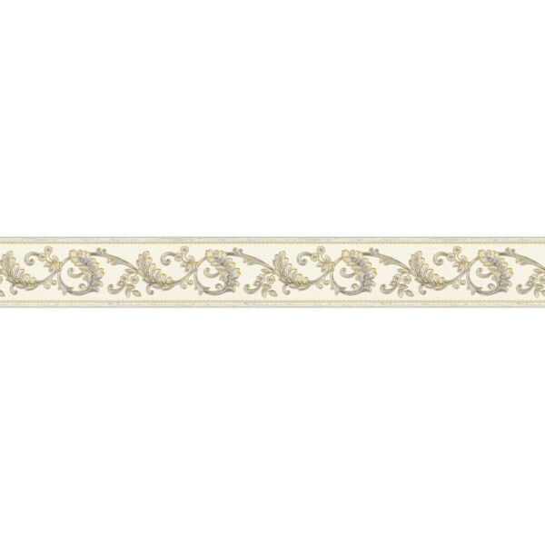 A.S. Création Borte selbstklebend Barock 5 m x 8 cm Gold-Silber