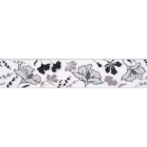 A.S. Création Borte selbstklebend Blumen 5 m x 10 cm Schwarz-Weiß