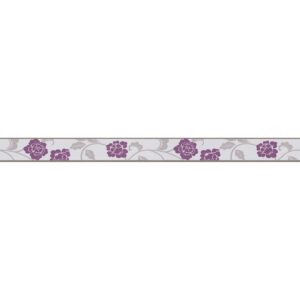 A.S. Création Borte selbstklebend Blumen 5 m x 5 cm Violett-Grau