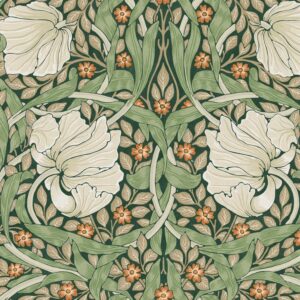 William Morris at Home Vliestapete Pimpernel 10 m x 52 cm Grün FSC®