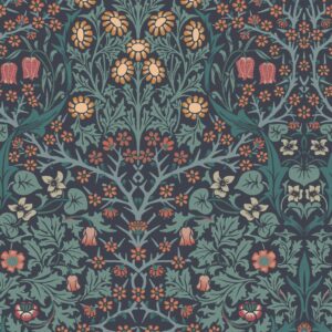 William Morris at Home Vliestapete Blackthorn 10 m x 52 cm Blau FSC®