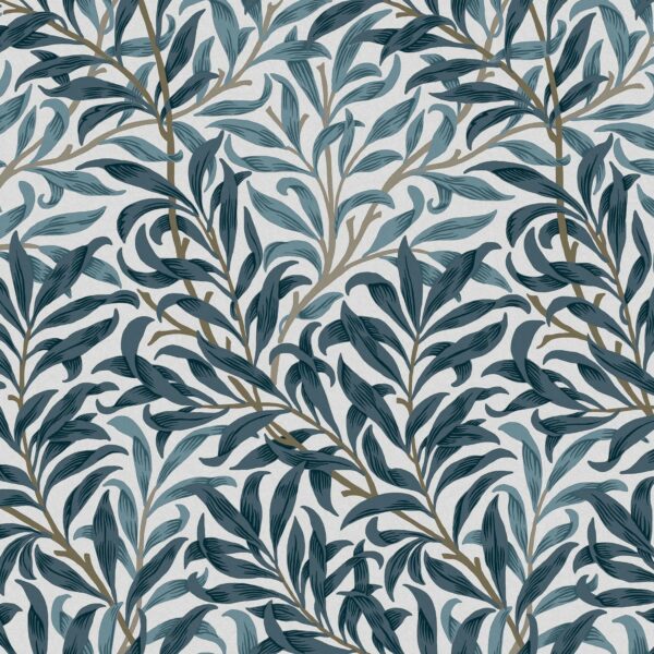 William Morris at Home Vliestapete Willow Bough 10 m x 52 cm Weiß - Blau FSC®