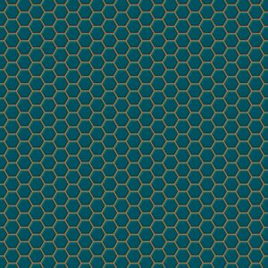 Contour Vliestapete Hegagon Lattice Teal 10