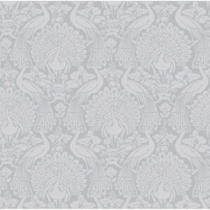 Laura Ashley Vliestapete Peacock Damask Pale Slate 10