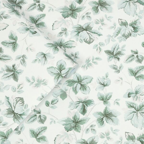 Laura Ashley Vliestapete Autumn Leaves Sage Green Grün FSC®