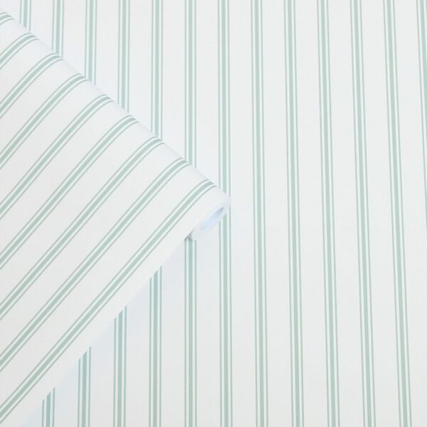 Laura Ashley Vliestapete Farnworth Stripe Sage Green Grün FSC®