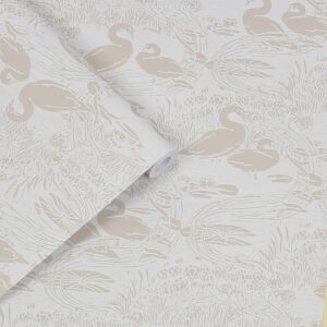 Laura Ashley Vliestapete Swans Dove Grey Grau FSC®