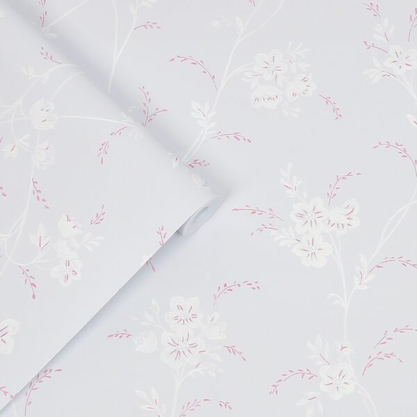 Laura Ashley Vliestapete Eva Floral Sugared Grey Grau FSC®