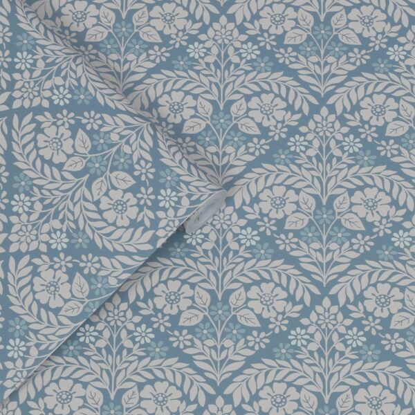 Laura Ashley Vliestapete Margam Newport Blue Blau FSC®