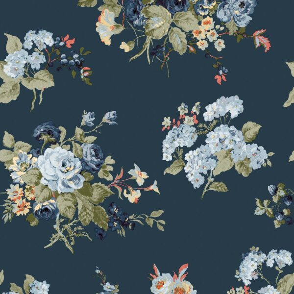 Laura Ashley Vliestapete Rosemore Midnight Seaspray 10