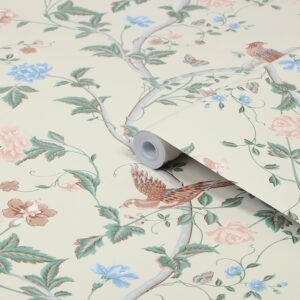 Laura Ashley Vliestapete Summer Palace Sage Apricot Beige FSC®