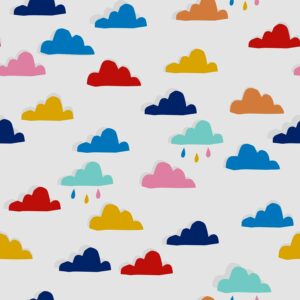 Joules Vliestapete Whatever the Weather White-Rainbow Mehrfarbig FSC®