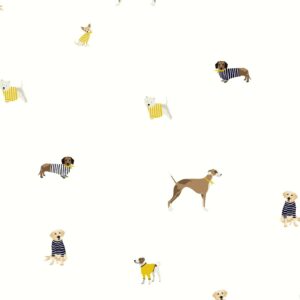 Joules Vliestapete Harbour Dogs Crème Mehrfarbig FSC®