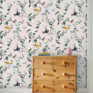 Joules Vliestapete Handford Garden Birds Antique Crème Mehrfarbig FSC®