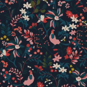 Joules Vliestapete Fields Edge Floral French Navy Blau FSC®