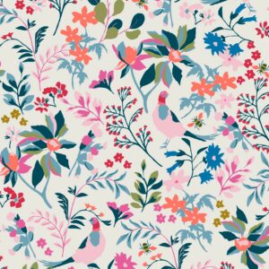 Joules Vliestapete Fields Edge Floral Antique Crème Mehrfarbig FSC®