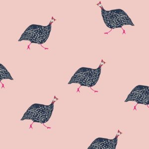 Joules Vliestapete Guinea Fowl Blush Pink Rosa FSC®