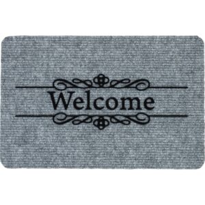 Ripsmatte Flocky Welcome Grau 40 cm x 60 cm