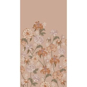 ESTAhome Fototapete Blumenmuster Altrosa und Terrakotta 150 x 279 cm 159210