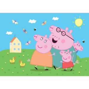 Sanders & Sanders Poster Peppa Wutz Grün Blau und Rosa 1.1 x 1.55 m 601256