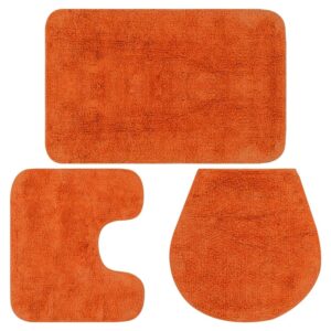 vidaXL Badematten-Set 3-Tlg Stoff Orange