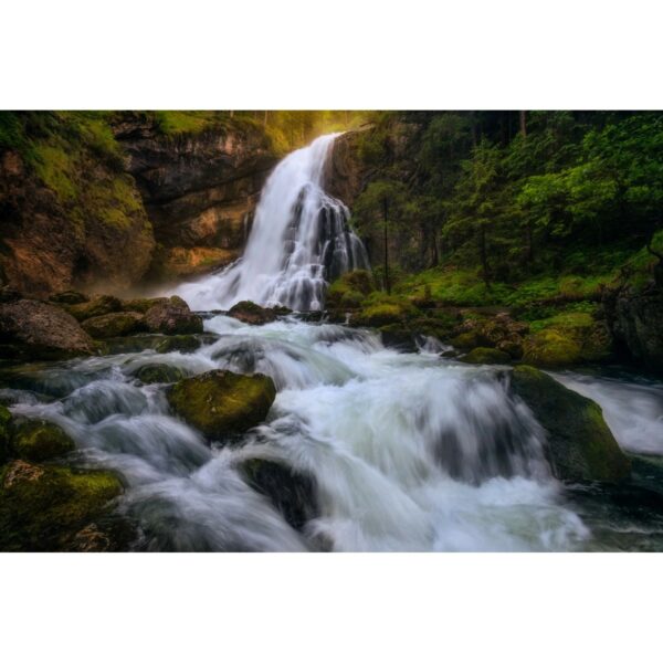 Sanders & Sanders Fototapete Wasserfall Grün Weiß und Braun 3