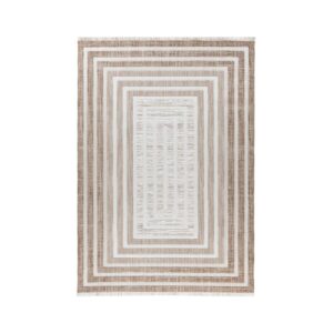 MeGusta Kurzflor Teppich Modern Braun - Beige 80x150 cm Carmen