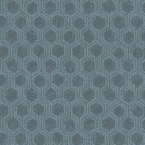 Bricoflor Vliestapete in Dunkelblau Geometrische Tapete mit Hexagon Design für Schlafzimmer und Esszimmer Elegante Vinyl Tapete mit Sechseck Muster