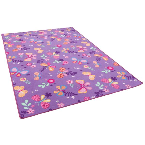 Snapstyle Kinder Spiel Teppich Schmetterling Lila 160x200cm