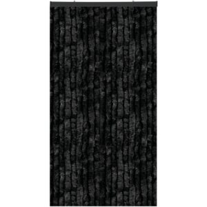 Arsvita Flauschvorhang Flauschgardine Vorhang 140 cm x 220 cm Unistreifen Schwarz