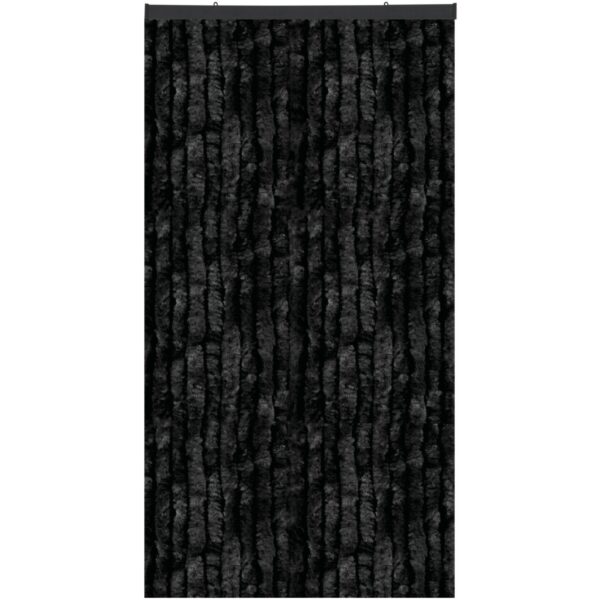 Arsvita Flauschvorhang Flauschgardine Vorhang 140 cm x 220 cm Unistreifen Schwarz