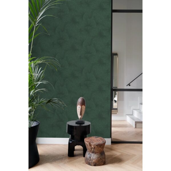 Origin Wallcoverings Tapete 3D Muster Blätter Dunkelgrün 50 x 900 cm 348011