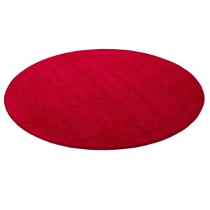 Snapstyle Hochflor Velours Teppich Luna Rot 133cm Rund