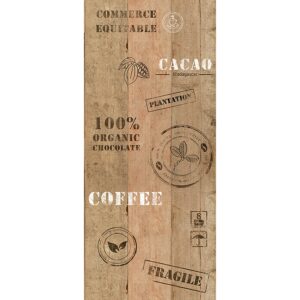 Bricoflor Holzbretter Tapete für Küche Vinyl Küchentapete Selbstklebend Retro Kaffee Design Selbstklebende Panel Wandtapete Holzoptik Ideal für Cafe