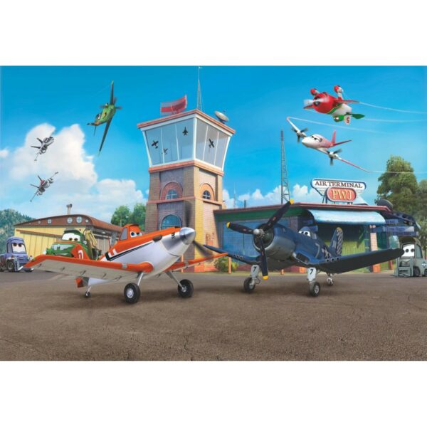 Disney Fototapete Flugzeuge Blau Orange und Grün 368 x 254 cm 612220