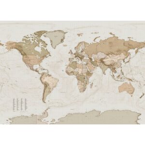 Komar Fototapete Earth Map Beige 350 x 250 cm 611638