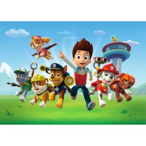 Sanders & Sanders Fototapete Paw Patrol Blau Grün und Rot 255 x 180 cm 600350